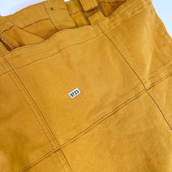 Thread and Supply Dress Womens Large Gold Button Up Front Overall Dress - Picture 10 of 10